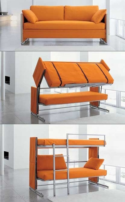 Des meubles incroyables (Ce canap se transforme en deux lits superposs)