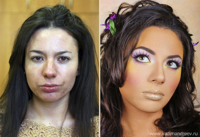 Filles russes avant après maquillage - 1