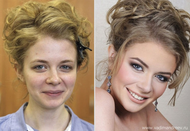 Filles russes avant après maquillage - 2