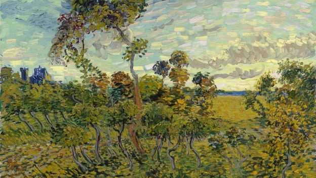 Dtail du tableau 'Coucher de soleil  Montmajour'