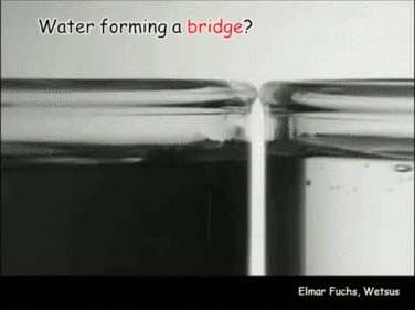 Réactions chimiques amusantes (Pont d'eau formé par le courant électrique)
