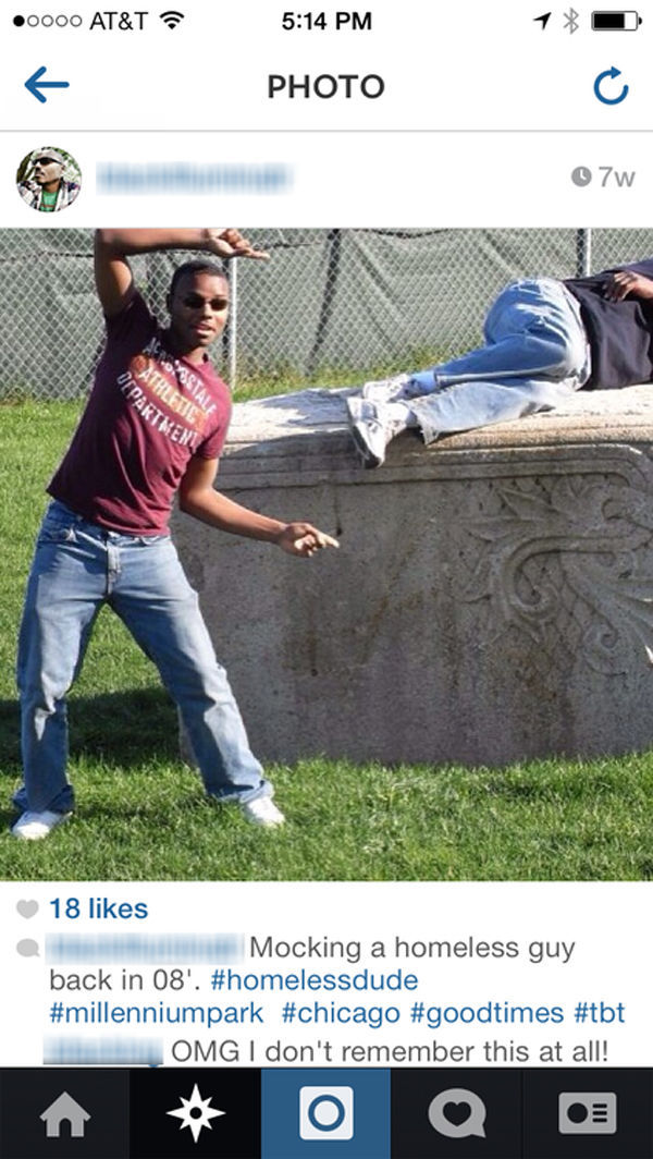 Jeunes en photo avec des SDF - 4