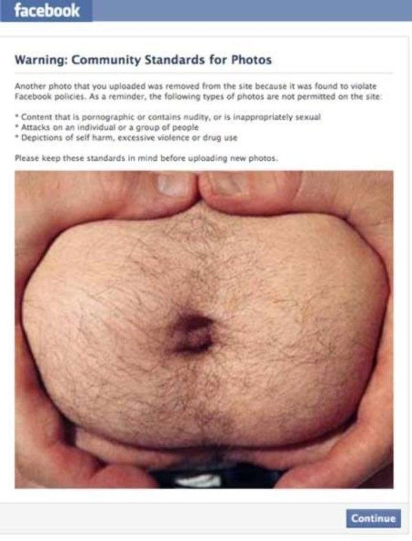 photos-interdites-facebook (Les gros ventres ne sont pas non plus autorisés sur Facebook. Vous devez être sveltes !)