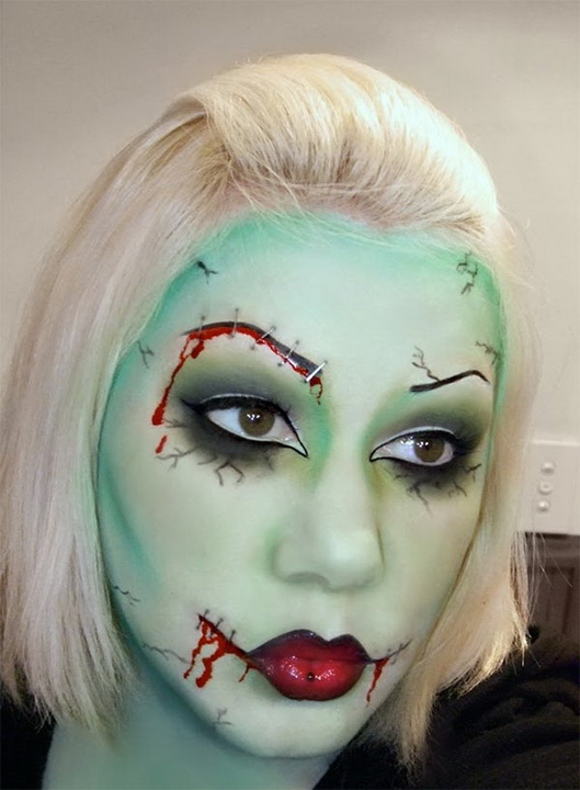 Filles maquillées pour Halloween effrayants - 6