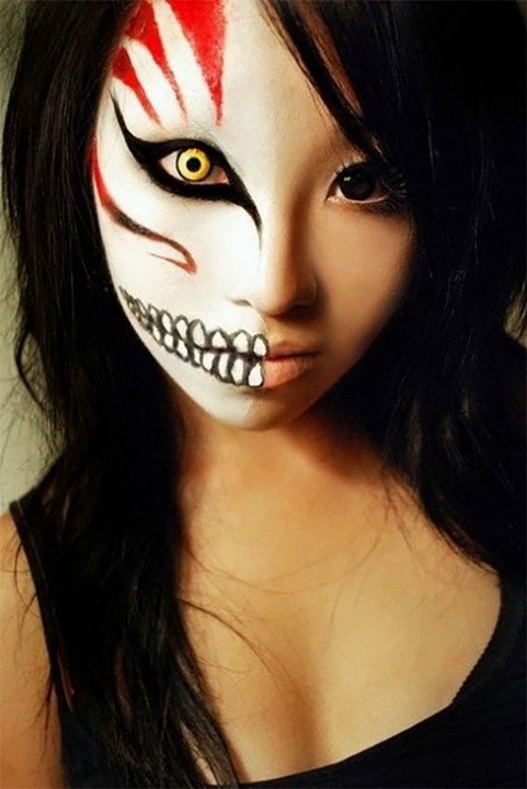 Filles maquillées pour Halloween effrayants - 7