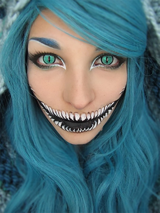 Filles maquillées pour Halloween effrayants - 8