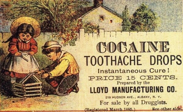 Publicits vintage (Publicit pour un dentifrice  la cocane pour enfants, 1885)