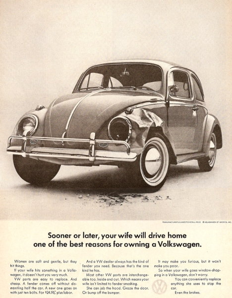 Publicits vintage (Pub pour la VW Beetle (1960). 